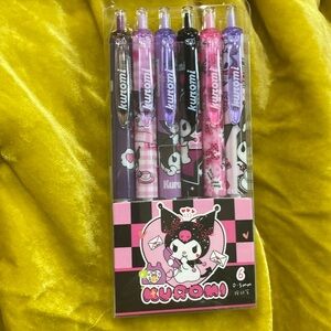 Kuromi pens set x 6 stationary hello kitty